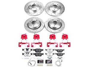 ES#3158180 - KC871-26 - PowerStop Z26 Street Warrior Brake & Caliper Kit - Complete front and rear red caliper braking upgrade for E46 Coupe/ Convertibles. - Power Stop - BMW