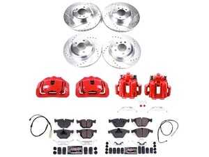 ES#4800320 - KC7021 - PowerStop Z23 Evolution Sport Brake Upgrade Kit - Complete Z23 brake upgrade with red calipers for X1 xDrive35i. - Power Stop - BMW
