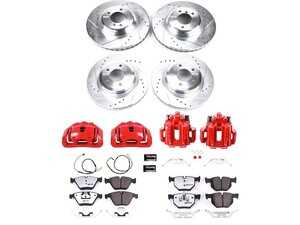 ES#4800045 - KC6057-26 - PowerStop Z26 Street Warrior Brake & Caliper Kit - Complete front and rear red caliper braking for 335i RWD - Power Stop - BMW