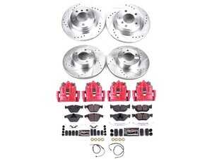 ES#4800051 - KC6072 - PowerStop Z23 Evolution Sport Brake Upgrade Kit - Complete Z23 brake upgrade with red calipers for E90 RWD. - Power Stop - BMW