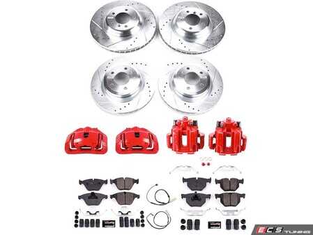 ES#4800044 - KC6057 - PowerStop Z23 Evolution Sport Brake Upgrade Kit - Complete Z23 performance brake upgrade with red calipers for 335i. - Power Stop - BMW