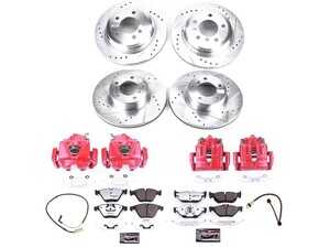 ES#4799518 - KC4105-26 - PowerStop Z26 Street Warrior Brake & Caliper Kit - Complete red caliper performance braking for your E91/E93 328i xDrive. - Power Stop - BMW