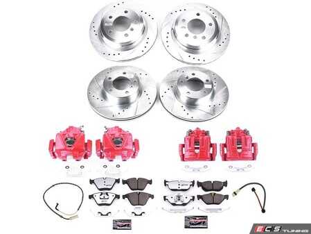 ES#4799518 - KC4105-26 - PowerStop Z26 Street Warrior Brake & Caliper Kit - Complete red caliper performance braking for your E91/E93 328i xDrive. - Power Stop - BMW