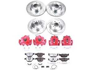 ES#4800052 - KC6072-26 - PowerStop Z26 Street Warrior Brake & Caliper Kit - Complete front and rear red caliper braking for 2011-2013 328i. - Power Stop - BMW