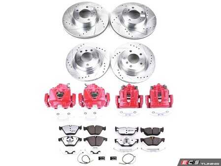 ES#4800052 - KC6072-26 - PowerStop Z26 Street Warrior Brake & Caliper Kit - Complete front and rear red caliper braking for 2011-2013 328i. - Power Stop - BMW