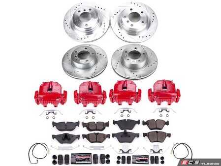 ES#4799519 - KC4106 - The PowerStop Z23 Evolution Sport Brake Upgrade Kit - Complete Z23 brake upgrade with red calipers for 2007 328i. - Power Stop - BMW