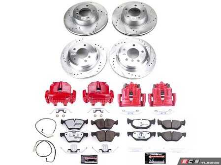 ES#4799783 - KC5357-26 - PowerStop Z26 Street Warrior Brake Kit - Complete Z26 brake upgrade with red calipers for your 325xi. - Power Stop - BMW