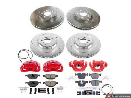 ES#4800035 - KC6013 - PowerStop Z23 Evolution Sport Brake Upgrade Kit  - Complete Z23 brake upgrade with red calipers for F01/F02 750. - Power Stop - BMW