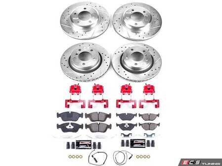 ES#4800545 - KC871 - PowerStop Z23 Evolution Sport Brake Upgrade Kit - Z23 performance brake kit with red calipers for E46 325i/328i - Power Stop - BMW