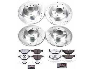 ES#3989897 - K4107-26 - Z26 Street Brake Kit  - Complete front and rear carbon-fiber performance braking for 328i RWD - Power Stop - BMW