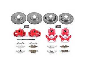 ES#3158126 - KC4229-26 - PowerStop Z26 Street Warrior Brake & Caliper Kit - Complete front and rear red caliper braking for your E36 M3. - Power Stop - BMW
