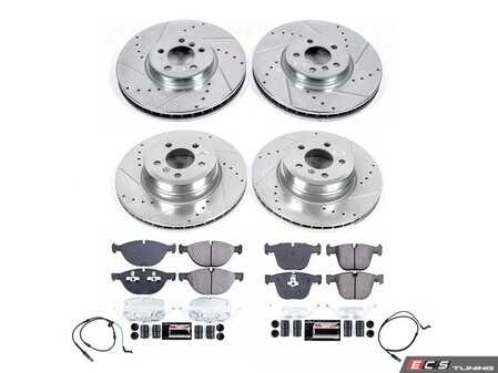 ES#4798539 - K8884 - PowerStop Z23 Evolution Sport Brake Upgrade Kit - High-performance Z23 brake kit with drilled/slotted rotors for xDrive50i. - Power Stop - BMW