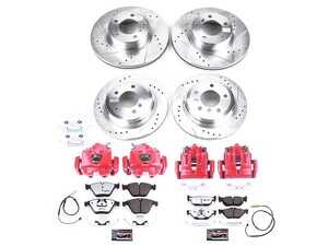 ES#4800555 - KC8842A-26 - PowerStop Z26 Street Warrior Brake & Caliper Kit - Red calipers and performance Z26 braking for RWD E91/E93 models. - Power Stop - BMW