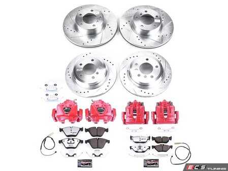 ES#4800555 - KC8842A-26 - PowerStop Z26 Street Warrior Brake & Caliper Kit - Red calipers and performance Z26 braking for RWD E91/E93 models. - Power Stop - BMW