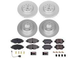 ES#4794737 - CRK8364 - Power Stop Z23 Evolution Sport Coated Front & Rear Brake Kit (312x25/272x10) - A complete 4-wheel daily-driver upgrade featuring high-carbon smooth Geomet coated rotors and low-dust carbon-fiber ceramic pads. - Power Stop - Volkswagen