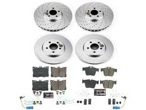 ES#4675077 - CRK7988 - Power Stop Z23 Evolution Sport Coated Front & Rear Brake Kit (360x36/320x24) - A complete 4-wheel daily-driver upgrade featuring high-carbon smooth Geomet coated rotors and low-dust carbon-fiber ceramic pads. - Power Stop - Mercedes Benz
