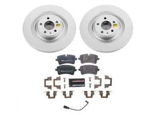 ES#4795405 - ESK6287 - Power Stop Euro-Stop Premium Rear Brake Kit (356x22) - An authentic OE-specification rear-wheel braking solution featuring European-sourced pads, high-carbon smooth Geomet coated rotors, and strict ECE-R90 certification. - Power Stop - Audi