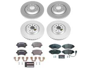 ES#4795476 - ESK7254 - Power Stop Euro-Stop Front & Rear Brake Kit (340mm/310mm) - A direct-fit OE-equivalent replacement with GEOMET coated plain rotors and ECE-R90 certified brake pads. - Power Stop - Volkswagen