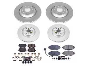 ES#4794356 - CRK7254 - Power Stop Z23 Evolution Sport Front & Rear Brake Kit (340mm/310mm) - A direct-fit upgrade with GEOMET coated plain rotors and low-dust carbon-fiber ceramic pads. - Power Stop - Volkswagen