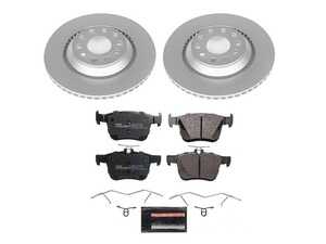 ES#4795455 - ESK7084 - Power Stop Euro-Stop Premium Rear Brake Kit (310x22) - An authentic OE-specification rear-wheel braking solution featuring European-sourced pads, high-carbon smooth Geomet coated rotors, and strict ECE-R90 certification. - Power Stop - Audi Volkswagen