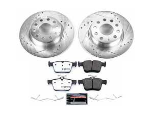 ES#3990261 - K7093-26 - Power Stop Z26 Street Warrior Rear Brake Kit (272mm) - A performance rear-wheel brake upgrade featuring drilled & slotted rotors and high-performance carbon-fiber ceramic pads. - Power Stop - Audi Volkswagen