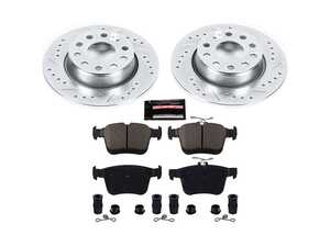 ES#3157810 - K7093 - Power Stop Z23 Evolution Sport Rear Brake Kit (272mm) - A performance rear-wheel brake upgrade featuring drilled & slotted rotors and low-dust carbon-fiber ceramic pads. - Power Stop - Audi Volkswagen
