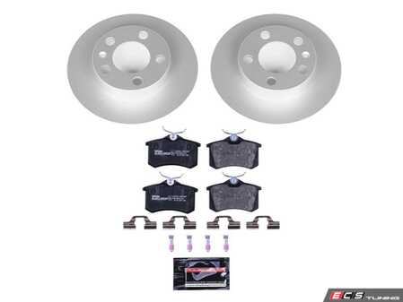 ES#4795567 - ESK848 - Power Stop Euro-Stop Rear Brake Kit (232mm) - A direct-fit OE-equivalent replacement with GEOMET coated plain rotors and ECE-R90 certified brake pads. - Power Stop - Audi Volkswagen