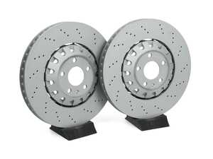 ES#4690625 - 4M0615301ASXKT -  Front Brake Rotors Cross Drilled - Pair (375x36) - Restore the stopping power and add additional protection of Coat Z - Zimmermann - Audi