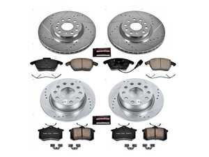 ES#3990354 - K7530 - Power Stop Z23 Evolution Sport Front & Rear Brake Kit (312mm/253mm) - A complete 4-wheel performance brake upgrade featuring drilled & slotted rotors and low-dust carbon-fiber ceramic pads. - Power Stop - Volkswagen