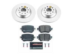 ES#4795510 - ESK7707 - Power Stop Euro-Stop Premium Rear Brake Kit (300mm) - An authentic OE-specification rear-wheel braking solution featuring European-sourced pads, high-carbon smooth Geomet coated rotors, and strict ECE-R90 certification. - Power Stop - Audi Volkswagen