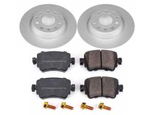 ES#3989281 - CRK7707 - Power Stop Z23 Evolution Sport Coated Rear Brake Kit (300mm) - A complete rear-wheel daily-driver upgrade featuring high-carbon smooth Geomet coated rotors and low-dust carbon-fiber ceramic pads. - Power Stop - Audi Volkswagen