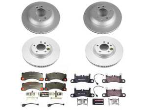 ES#4795421 - ESK6650 - Power Stop Euro-Stop Front & Rear Brake Kit (360mm/330mm) - A direct-fit OE-equivalent replacement with GEOMET coated plain rotors and ECE-R90 certified brake pads. - Power Stop - Volkswagen Porsche