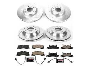 ES#3990171 - K6650 - Power Stop Z23 Evolution Sport Front & Rear Brake Kit (360mm/330mm) - A direct-fit performance upgrade with drilled & slotted zinc-plated rotors and low-dust carbon-fiber ceramic pads. - Power Stop - Volkswagen Porsche