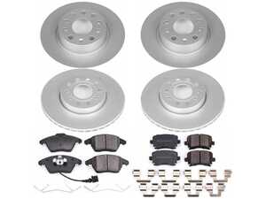 ES#3989301 - CRK7837 - Power Stop Z23 Evolution Sport Coated Front & Rear Brake Kit (288mm/272mm) - A complete 4-wheel daily-driver upgrade featuring high-carbon smooth Geomet coated rotors and low-dust carbon-fiber ceramic pads. - Power Stop - Volkswagen