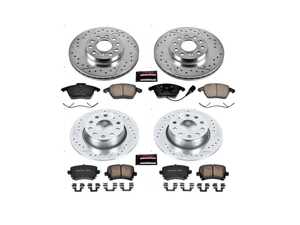 ES#3990416 - K7837 - Power Stop Z23 Evolution Sport Front & Rear Brake Kit (288mm/272mm) - A complete 4-wheel performance brake upgrade featuring drilled & slotted rotors and low-dust carbon-fiber ceramic pads. - Power Stop - Volkswagen