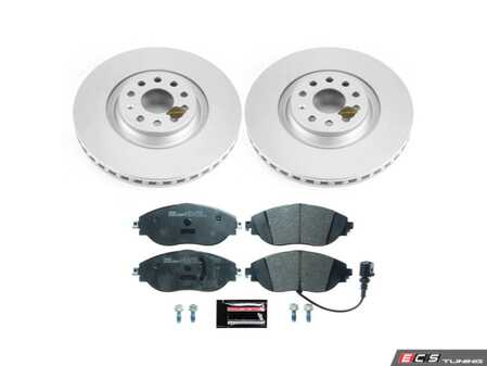 ES#4795468 - ESK7175 - Power Stop Euro-Stop Front Brake Kit (340mm) - A direct-fit OE-equivalent replacement with GEOMET coated plain rotors and ECE-R90 certified brake pads. - Power Stop - Audi Volkswagen