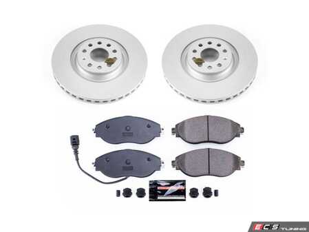 ES#4794332 - CRK7175 - Power Stop Z23 Evolution Sport Front Brake Kit (340mm) - A direct-fit upgrade with GEOMET coated plain rotors and low-dust carbon-fiber ceramic pads. - Power Stop - Audi Volkswagen