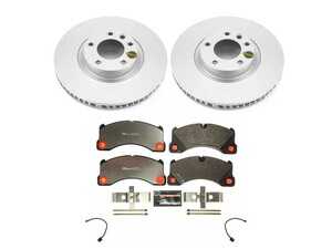 ES#4795387 - ESK6042 - Power Stop Euro-Stop Premium Front Brake Kit (360mm) - An authentic OE-specification front-wheel braking solution featuring European-sourced pads, high-carbon smooth Geomet coated rotors, and strict ECE-R90 certification. - Power Stop - Volkswagen Porsche