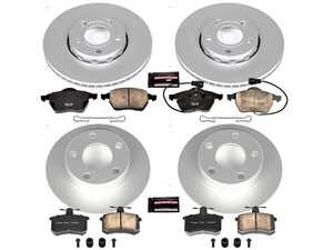 ES#3988841 - CRK2844 - Power Stop Z23 Evolution Sport Coated Front & Rear Brake Kit (288mm/245mm) - A complete 4-wheel daily-driver upgrade featuring high-carbon smooth Geomet coated rotors and low-dust carbon-fiber ceramic pads. - Power Stop - Audi