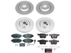 ES#4795475 - ESK7253 - Power Stop Euro-Stop Premium Front & Rear Brake Kit (340mm/310mm) - An authentic OE-specification 4-wheel braking solution featuring European-sourced pads, high-carbon smooth Geomet coated rotors, and strict ECE-R90 certification. - Power Stop - Audi Volkswagen