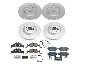 ES#4795492 - ESK7531 - Power Stop Euro-Stop Premium Front & Rear Brake Kit (338mm/330mm) - An authentic OE-specification 4-wheel braking solution featuring European-sourced pads, high-carbon smooth Geomet coated rotors, and strict ECE-R90 certification. - Power Stop - Audi