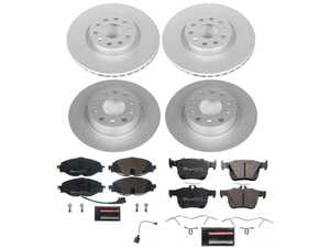ES#4795490 - ESK7502 - Power Stop Euro-Stop Front & Rear Brake Kit (312mm/272mm) - A direct-fit OE-equivalent replacement with GEOMET coated plain rotors and ECE-R90 certified brake pads. - Power Stop - Audi Volkswagen