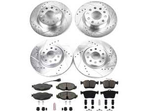 ES#3990352 - K7502 - Power Stop Z23 Evolution Sport Front & Rear Brake Kit (312mm/272mm)TT Quattro 2018-2016 - A direct-fit performance upgrade with drilled & slotted zinc-plated rotors and low-dust carbon-fiber ceramic pads. - Power Stop - Audi Volkswagen