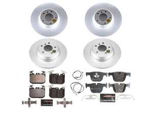 ES#4795423 - ESK6654 - Power Stop Euro-Stop Premium Front & Rear Brake Kit (340mm/330mm) - An authentic OE-specification 4-wheel braking solution featuring European-sourced pads, high-carbon smooth Geomet coated rotors, and strict ECE-R90 certification. - Power Stop - BMW