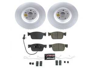 ES#4794536 - CRK7860 - Power Stop Z23 Evolution Sport Coated Front Brake Kit (314mm) - A complete front-wheel daily-driver upgrade featuring high-carbon smooth Geomet coated rotors and low-dust carbon-fiber ceramic pads. - Power Stop - Audi