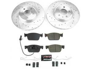 ES#4798067 - K7860 - Power Stop Z23 Evolution Sport Front Brake Kit (314mm) - A performance front-wheel brake upgrade featuring drilled & slotted rotors and low-dust carbon-fiber ceramic pads - Power Stop - Audi