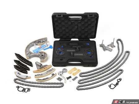ES#4362455 - 079109229KT13 - Timing Chain Kit - With Service Tools - Includes the upgraded RS4 lower metal guide rail, OEM, iwis and Bremmen chains, tensioners, and guides - The essentials necessary to get the job done! - Assembled By ECS - Audi