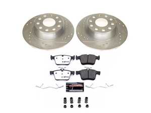 ES#4798277 - K8337-26 - Power Stop Z26 Street Warrior Rear Brake Kit (272mm) - A performance rear-wheel brake upgrade featuring drilled & slotted rotors and high-performance carbon-fiber ceramic pads. - Power Stop - Volkswagen