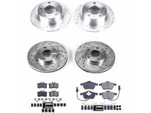 ES#4797251 - K4202 - Power Stop Z23 Evolution Sport Front & Rear Brake Kit (282mm/245mm) - A complete 4-wheel performance brake upgrade featuring drilled & slotted rotors and low-dust carbon-fiber ceramic pads. - Power Stop - Volkswagen