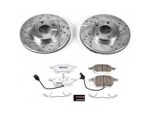 ES#4797353 - K5012-26 - Power Stop Z26 Street Warrior Front Brake Kit (282mm) - A performance front-wheel brake upgrade featuring drilled & slotted rotors and high-performance carbon-fiber ceramic pads. - Power Stop - Volkswagen